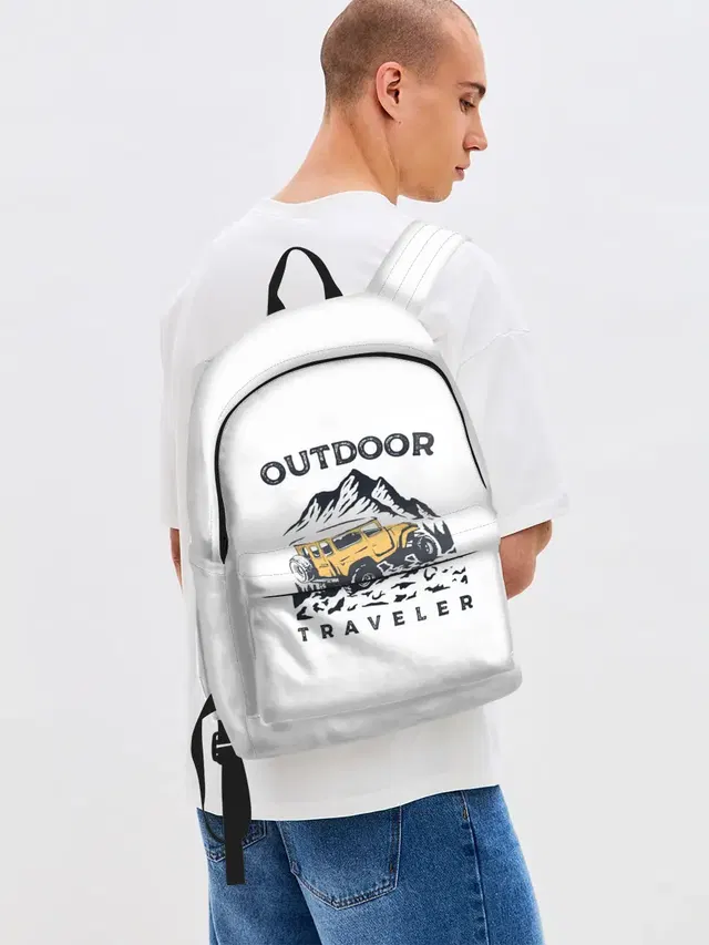 Джинсовый рюкзак с принтом «Прикольные — Путешественник — Outdoor»