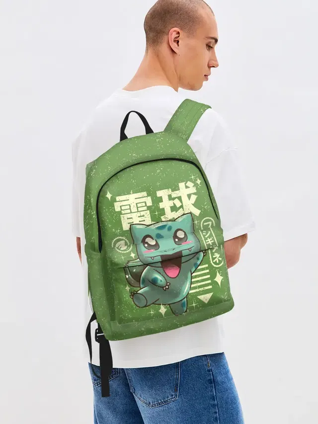Джинсовый рюкзак с принтом «Покемоны — Bulbasaur»