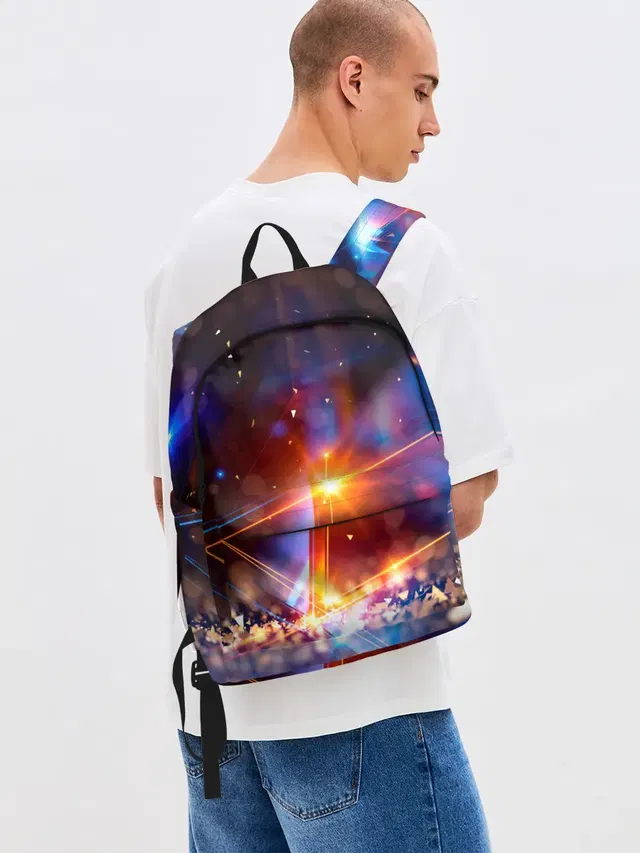 Джинсовый рюкзак с принтом «geometry light»