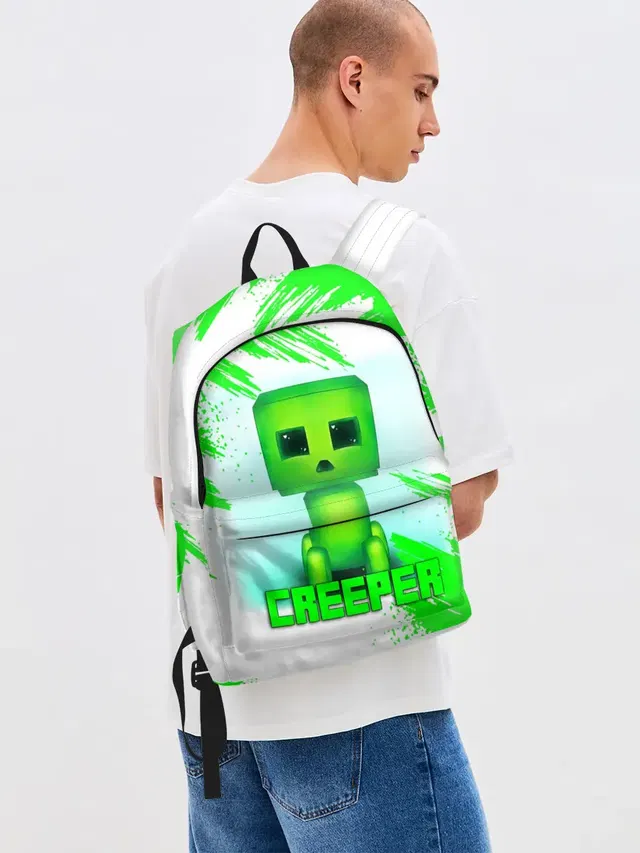 Джинсовый рюкзак с принтом «Майнкрафт — MINECRAFT CREEPER»