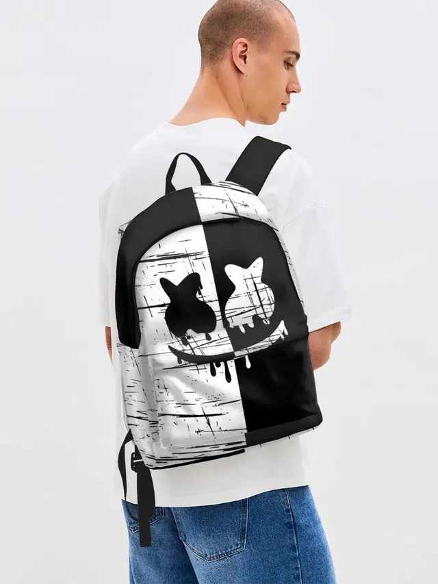 Джинсовый рюкзак с принтом «Marshmello — FORTNITE MARSHMELLO.»
