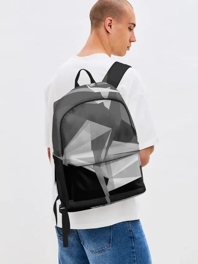 Джинсовый рюкзак с принтом «Милитари — Camo - Black & White»
