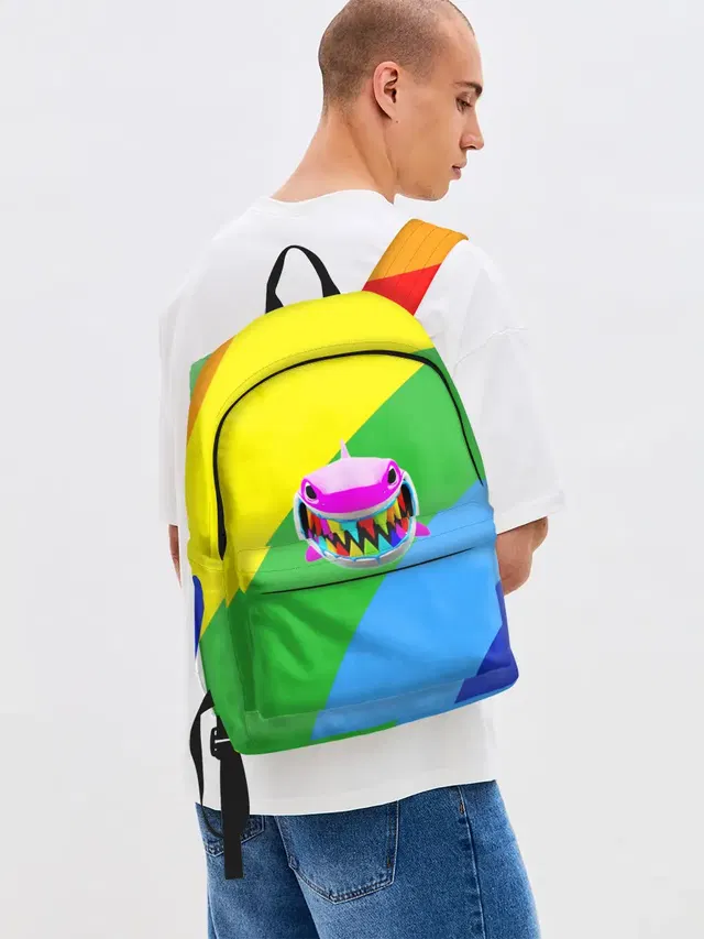 Джинсовый рюкзак с принтом «Rainbow»