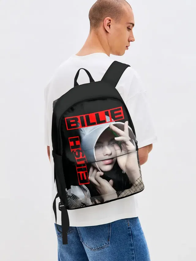 Джинсовый рюкзак с принтом «Billie Eilish»