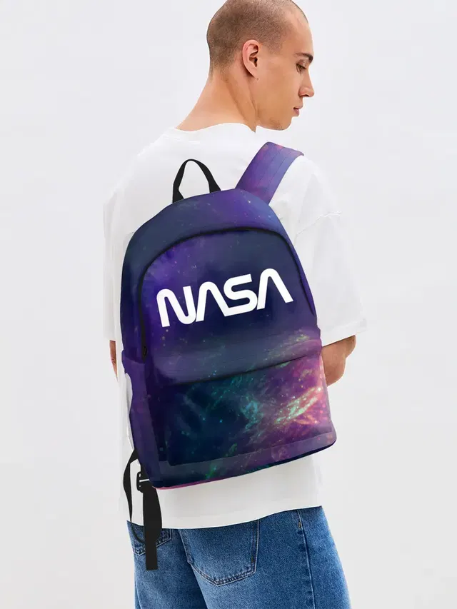 Джинсовый рюкзак с принтом «Nebula — NASA — НАСА»