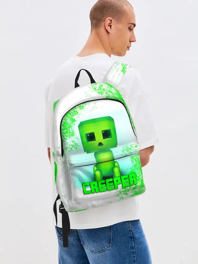 Джинсовый рюкзак с принтом «Майнкрафт — MINECRAFT CREEPER»