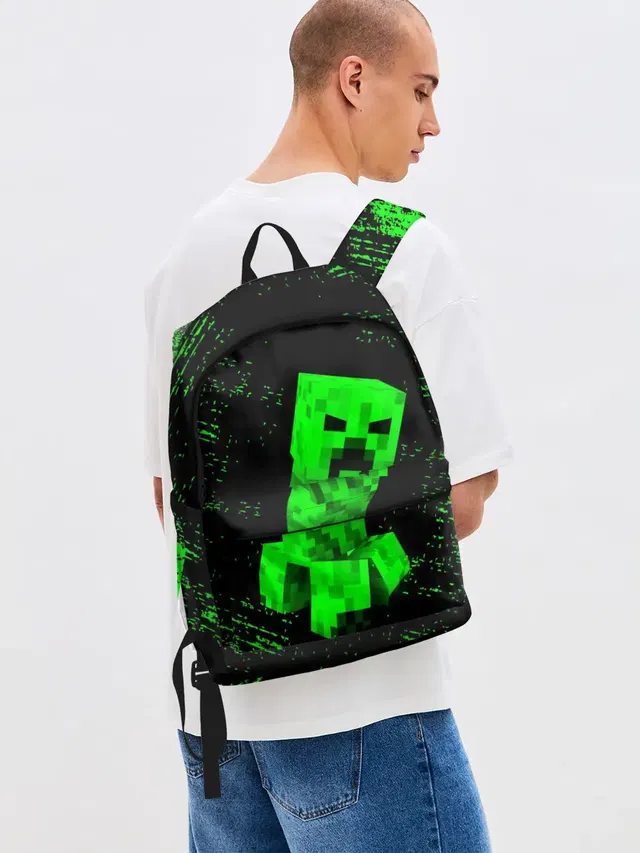 Джинсовый рюкзак с принтом «Майнкрафт — MINECRAFT CREEPER»