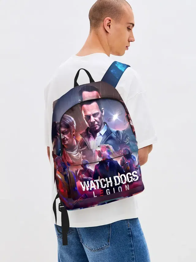 Джинсовый рюкзак с принтом «Watch Dogs Legion»