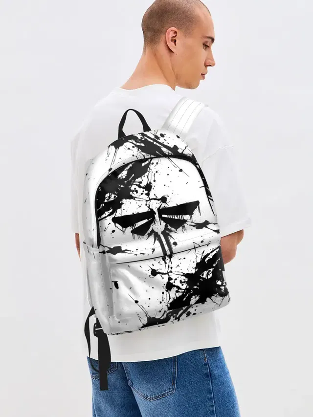 Джинсовый рюкзак с принтом «Drip art»