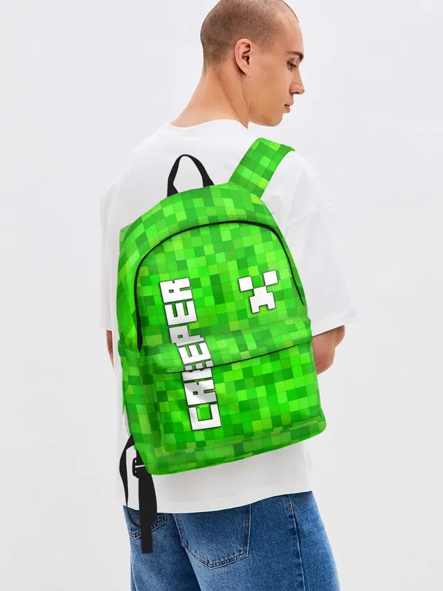 Джинсовый рюкзак с принтом «Майнкрафт — MINECRAFT CREEPER»