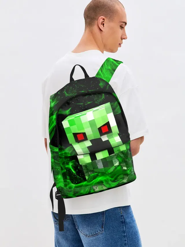 Джинсовый рюкзак с принтом «Майнкрафт — MINECRAFT CREEPER»