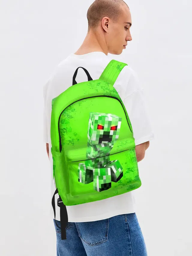 Джинсовый рюкзак с принтом «Майнкрафт — MINECRAFT CREEPER»