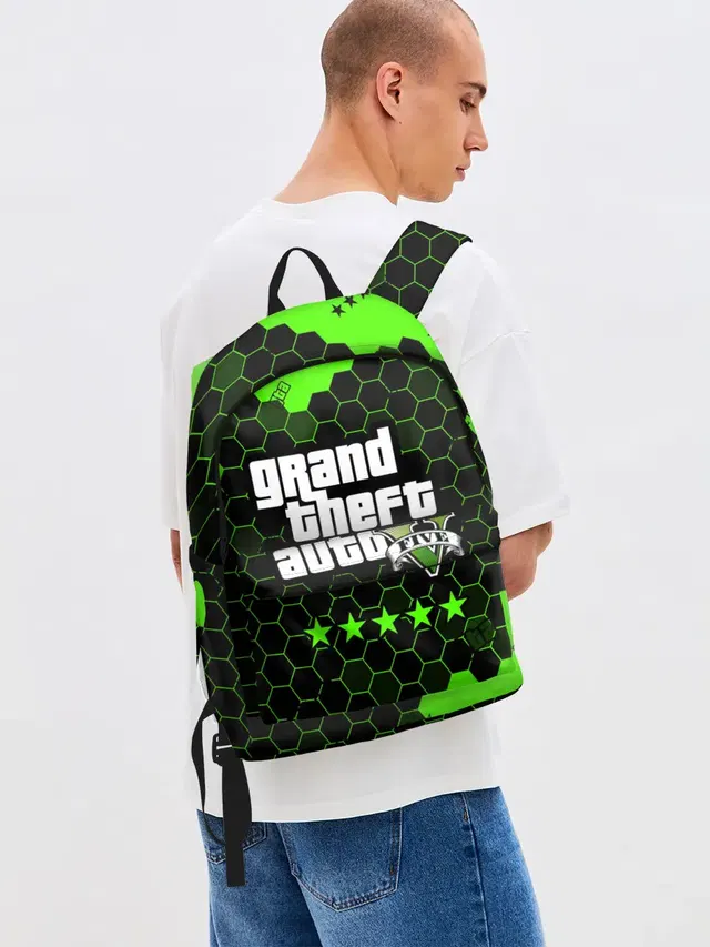 Джинсовый рюкзак с принтом «GTA — GTA 5 — ГТА 5»