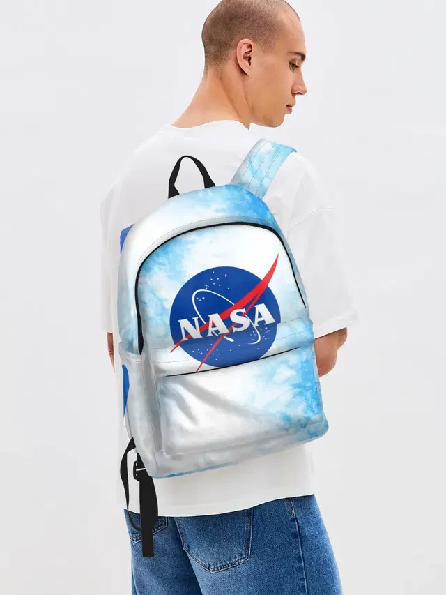 Джинсовый рюкзак с принтом «Tie-dye — NASA — НАСА»