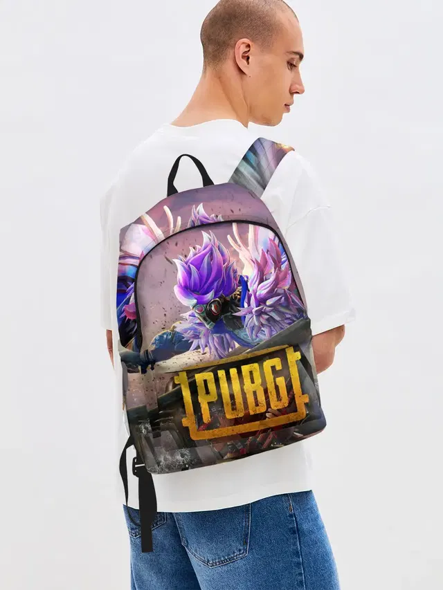Джинсовый рюкзак с принтом «ПАБГ»