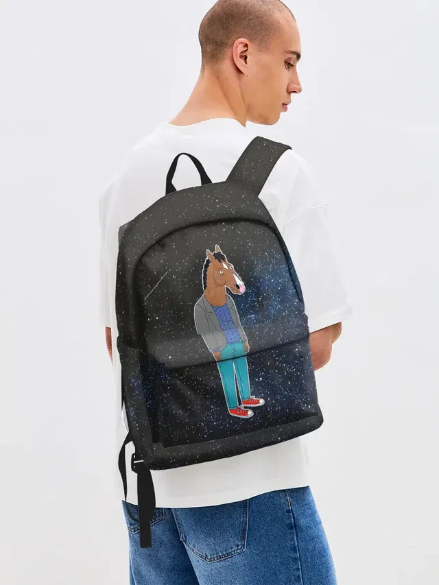 Джинсовый рюкзак с принтом «Конь БоДжек — galaxy BoJack»