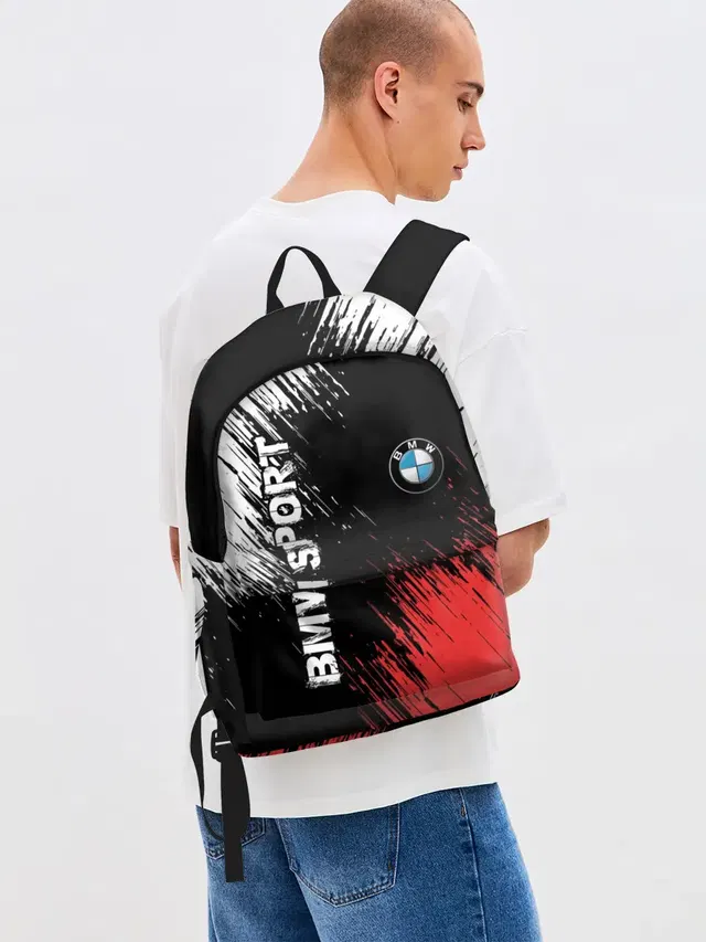 Джинсовый рюкзак с принтом «BMW Sport»