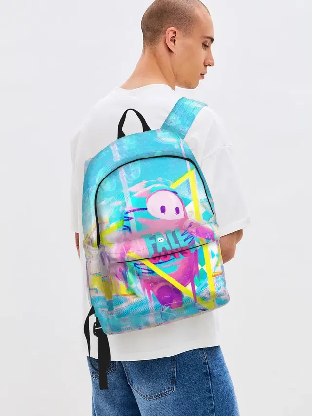Джинсовый рюкзак с принтом «Fall Guys»
