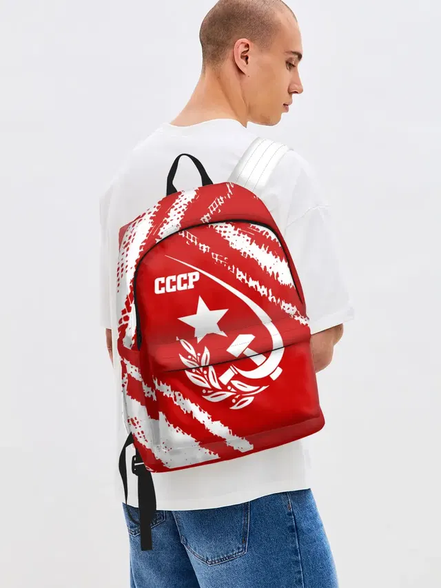 Джинсовый рюкзак с принтом «СССР»