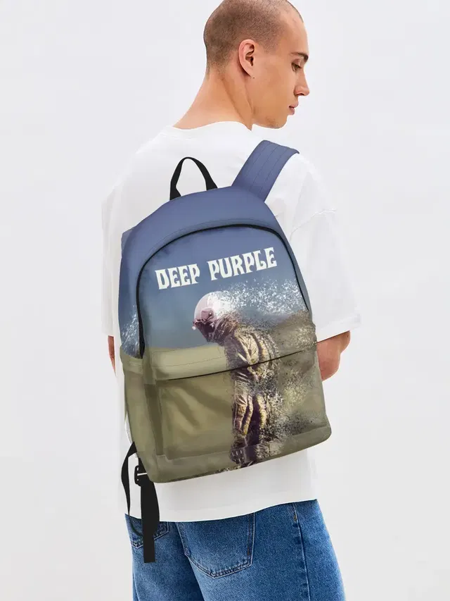 Джинсовый рюкзак с принтом «Astronaut — Deep Purple Whoosh»