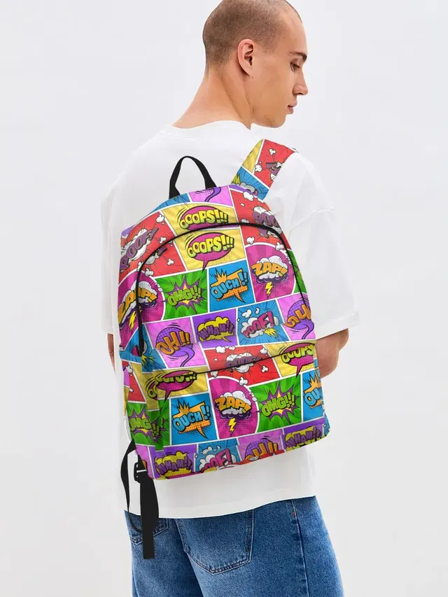 Джинсовый рюкзак с принтом «Pop Art»