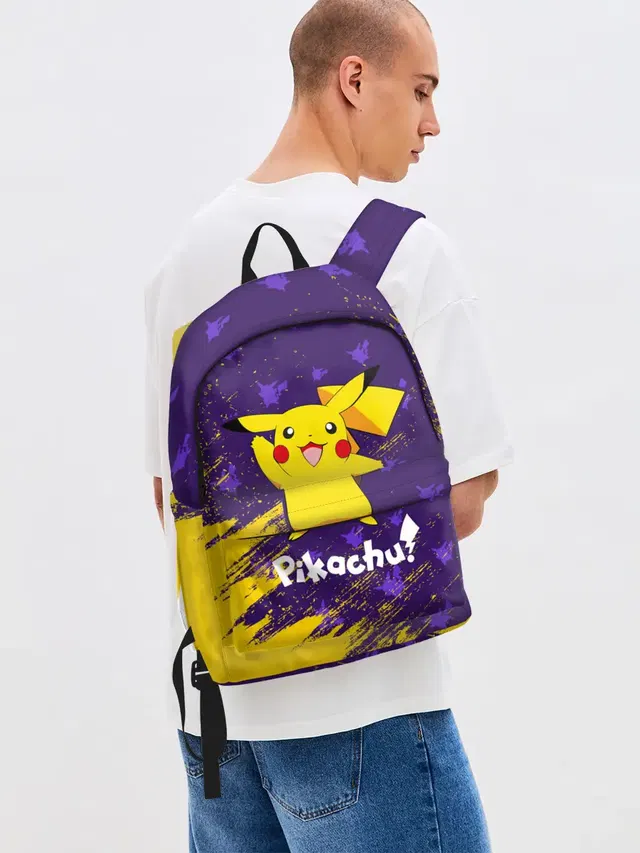 Джинсовый рюкзак с принтом «Покемоны — PIKACHU»