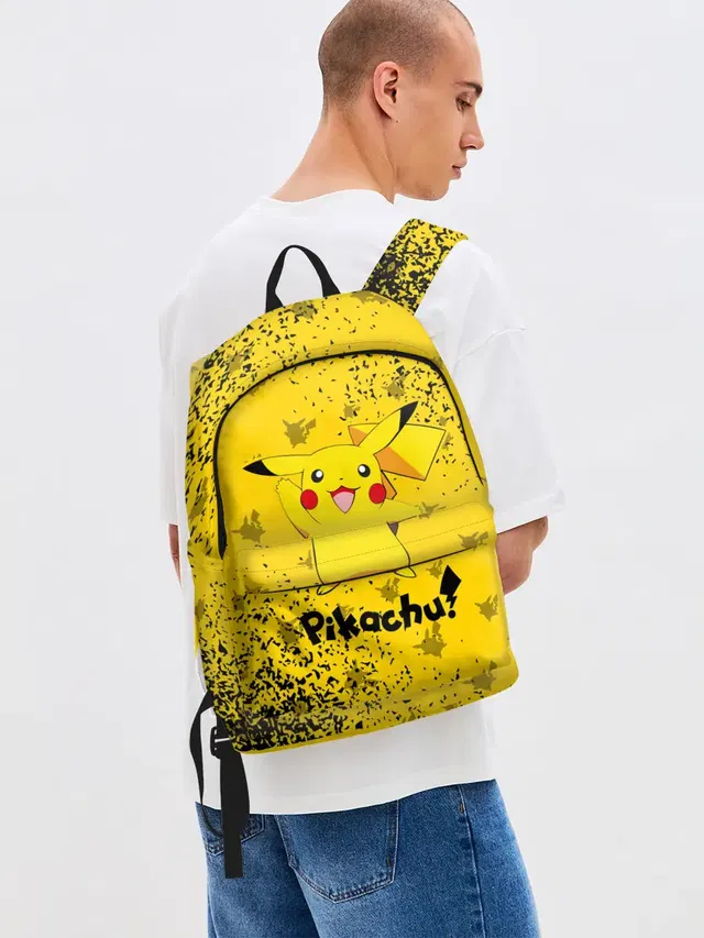 Джинсовый рюкзак с принтом «Покемоны — PIKACHU»