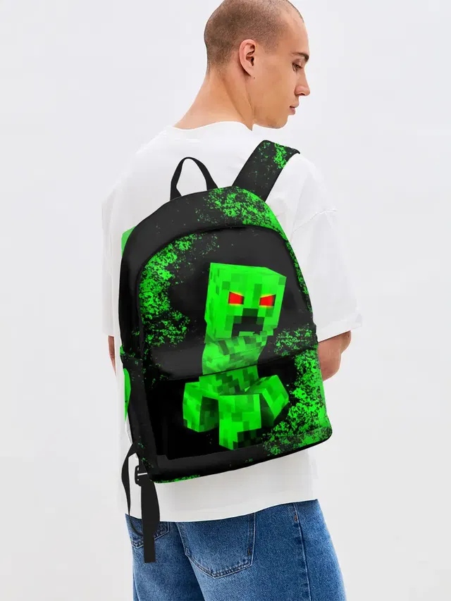 Джинсовый рюкзак с принтом «Майнкрафт — MINECRAFT CREEPER»