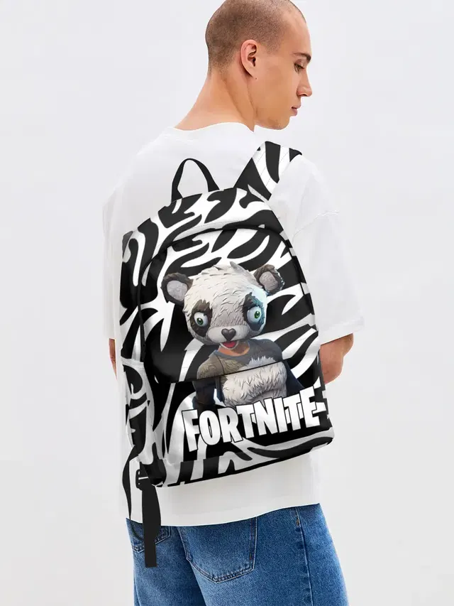 Джинсовый рюкзак с принтом «Fortnite Panda — Panda»