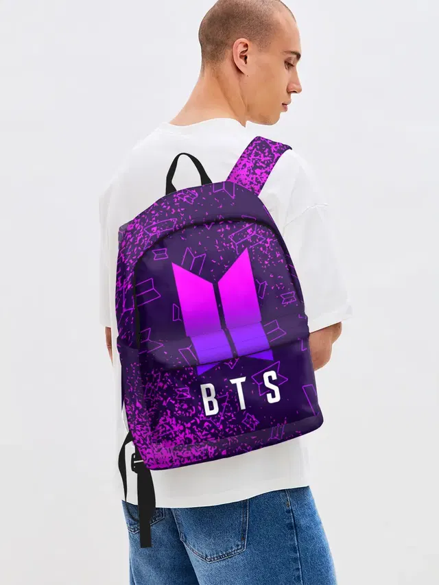 Джинсовый рюкзак с принтом «BTS»
