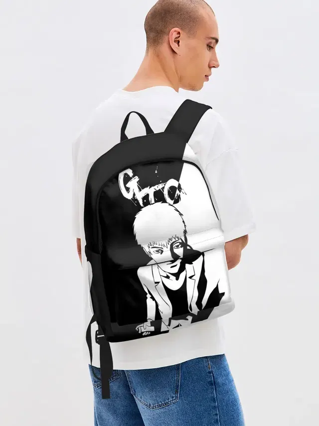 Джинсовый рюкзак с принтом «Onizuka oldschool anime»