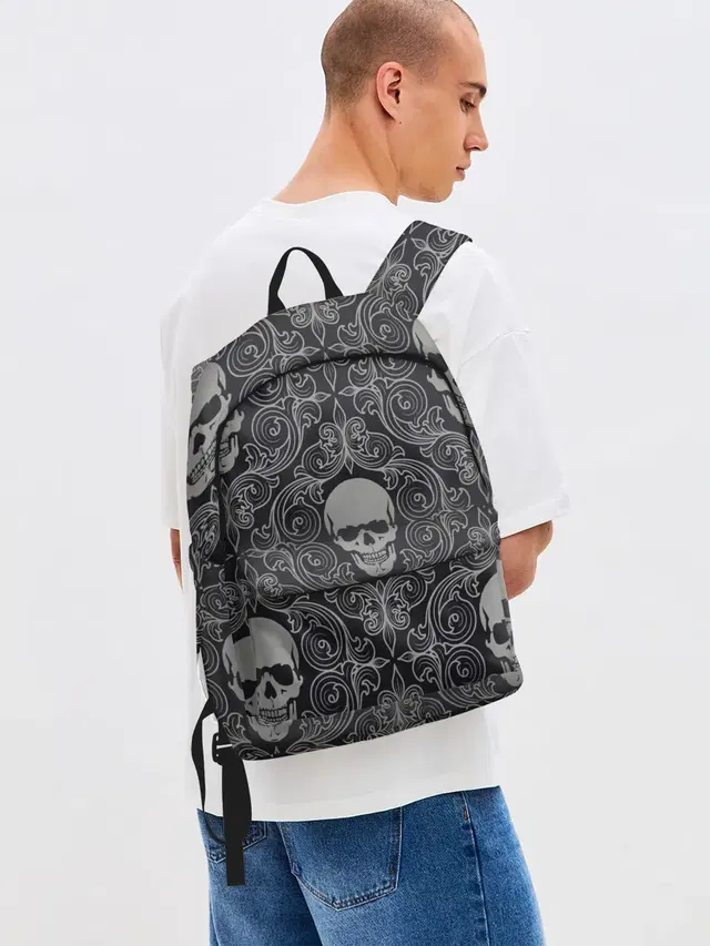 Джинсовый рюкзак с принтом «Skulls»