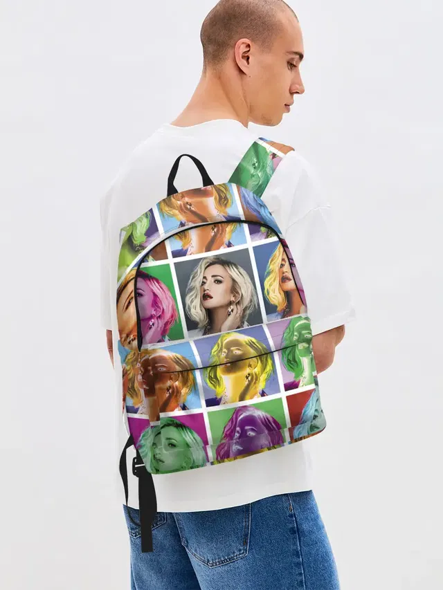 Джинсовый рюкзак с принтом «Ольга Бузова — Buzova pop-art»