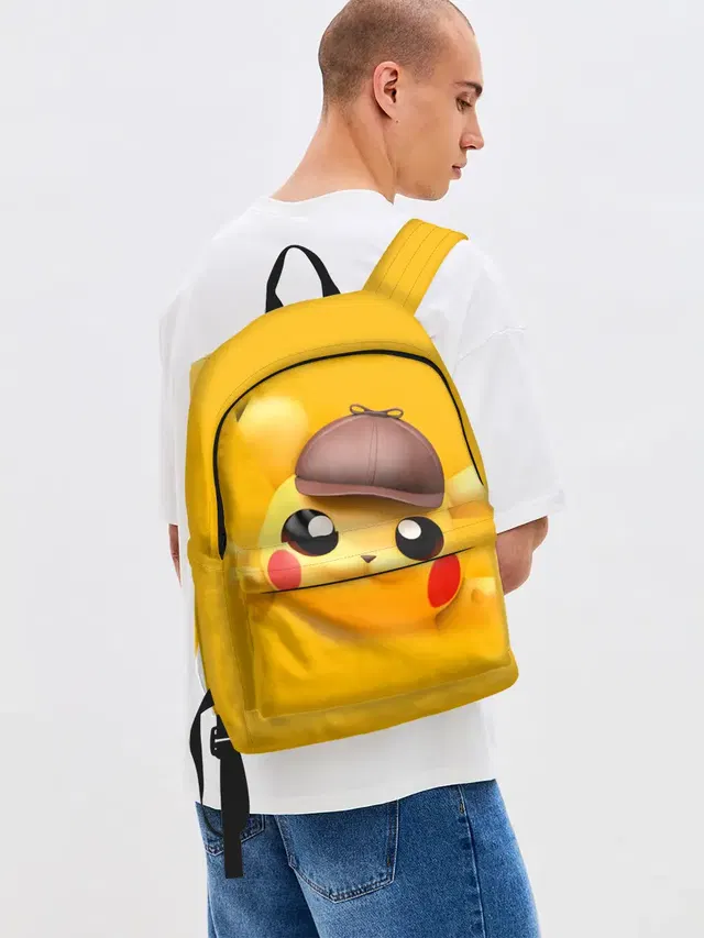 Джинсовый рюкзак с принтом «Пикачу — Pikachu Pika Pika»