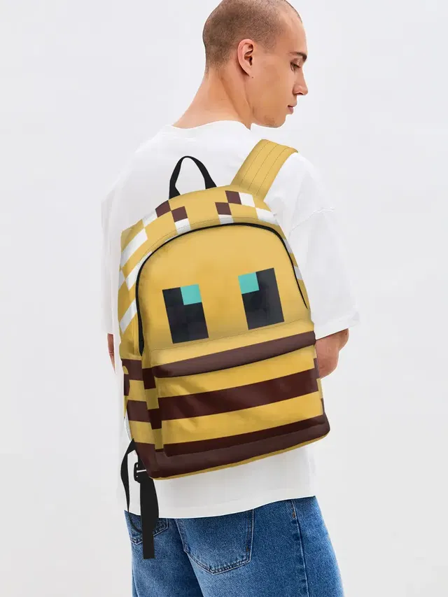 Джинсовый рюкзак с принтом «Майнкрафт — Minecraft Bee»