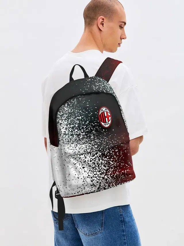 Джинсовый рюкзак с принтом «Disintegration effect — AC MILAN»