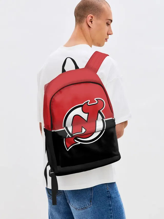 Джинсовый рюкзак с принтом «НХЛ — New Jersey Devils»