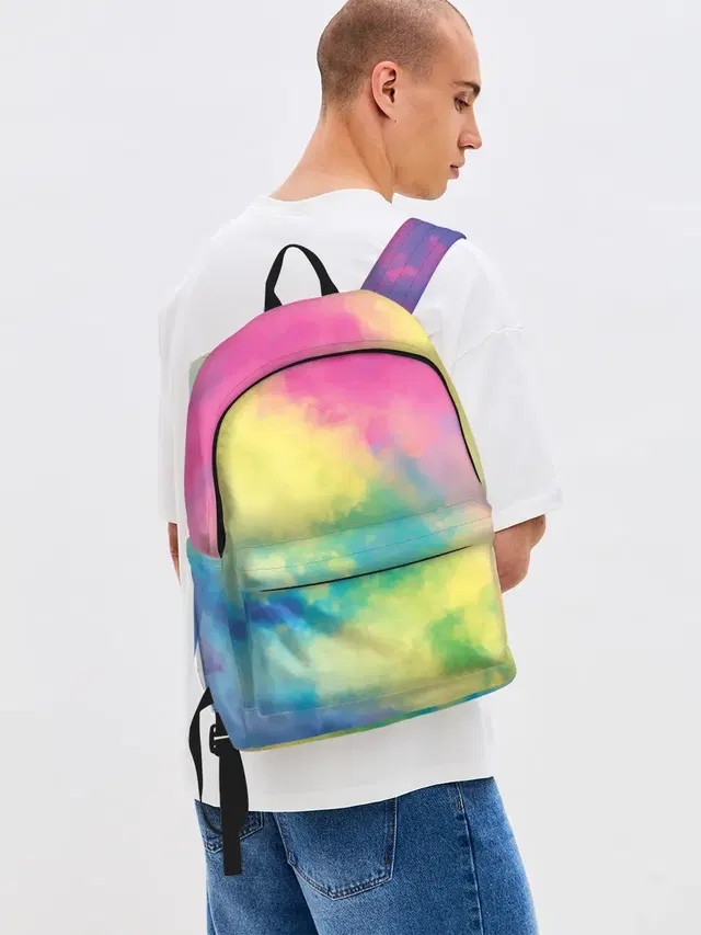 Джинсовый рюкзак с принтом «Tie-Dye»
