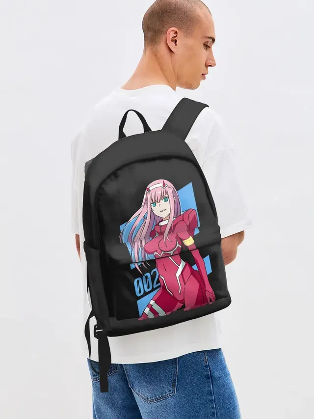 Джинсовый рюкзак с принтом «Zero Two in costume»