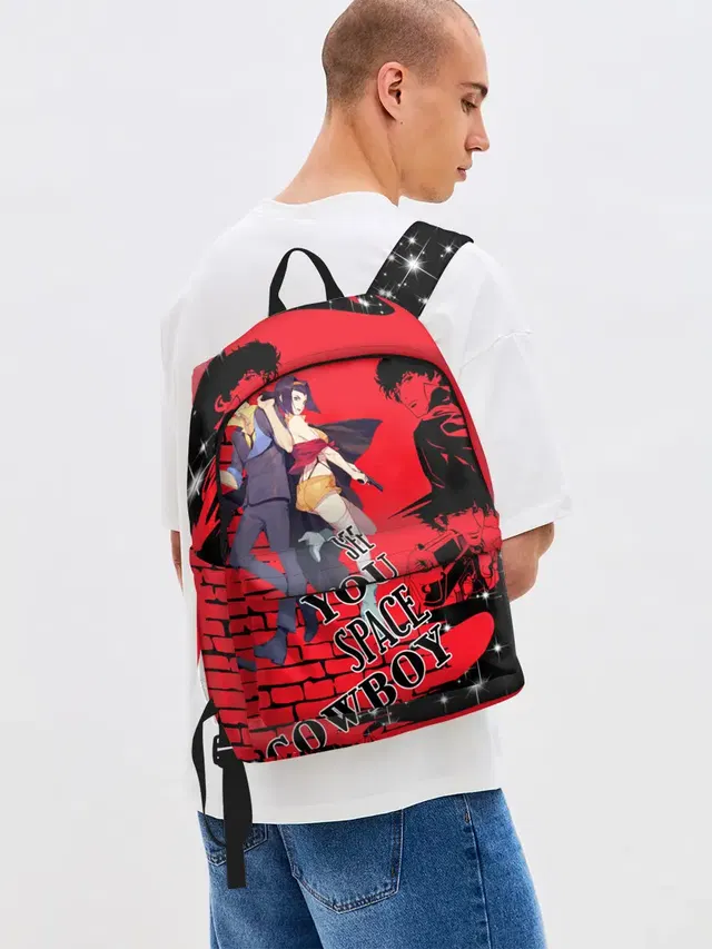 Джинсовый рюкзак с принтом «Cowboy Bebop art»