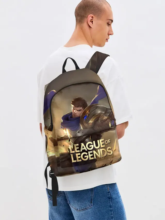Джинсовый рюкзак с принтом «Лига Легенд — League of legends Гарен»