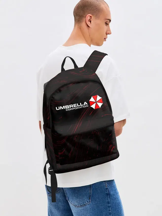Джинсовый рюкзак с принтом «Резидент Ивил — UMBRELLA CORP — АМБРЕЛЛА»