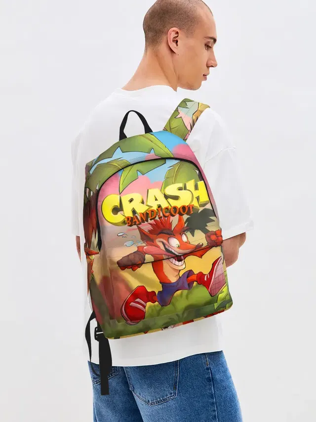Джинсовый рюкзак с принтом «Crash Bandicoot»