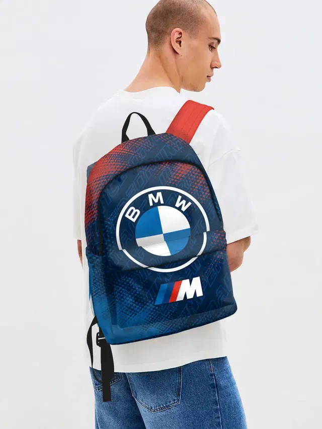 Джинсовый рюкзак с принтом «BMW»