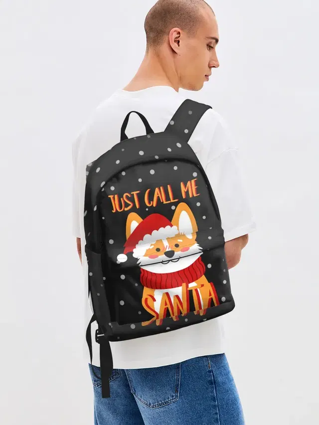 Джинсовый рюкзак с принтом «Детские картинки — Just Call Me Santa»