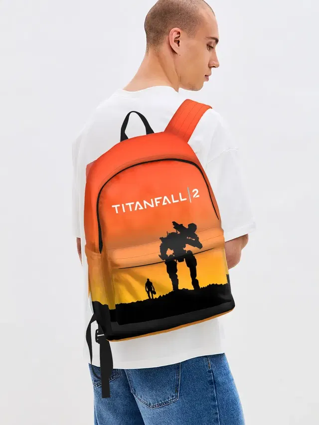 Джинсовый рюкзак с принтом «Titanfall — TITANFALL 2»