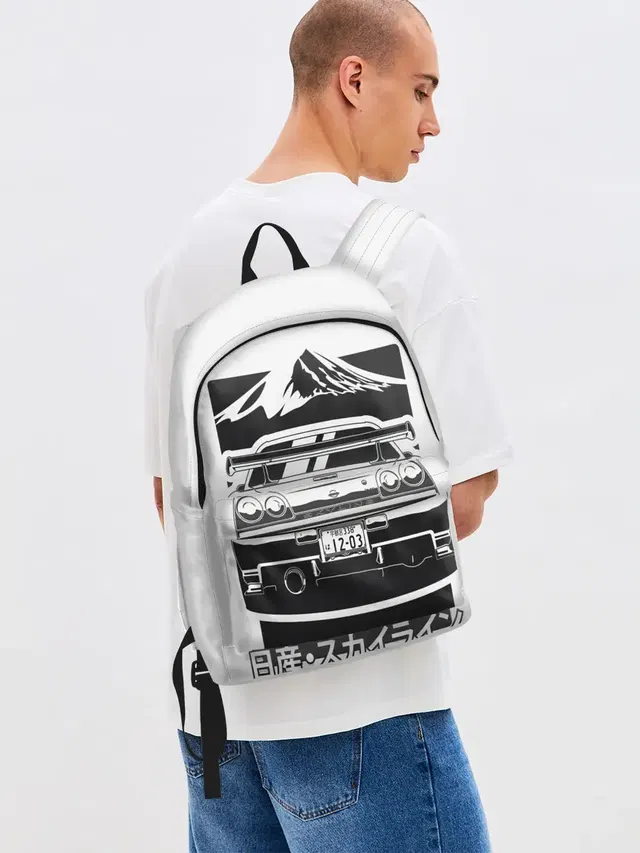 Джинсовый рюкзак с принтом «Skyline R 34»