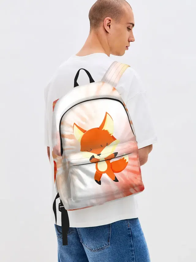 Джинсовый рюкзак с принтом «Лисы — ЛИСИЧКА — FOXY»