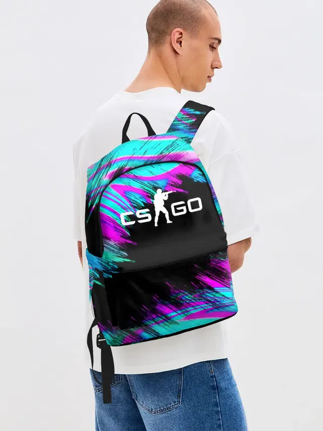 Джинсовый рюкзак с принтом «CS:GO soldier logo — CS GO»