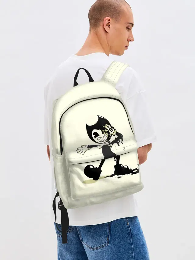 Джинсовый рюкзак с принтом «Bendy the Imp»